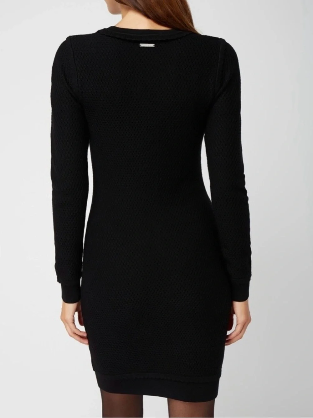 Michael Kors Black Long-Sleeve Knit Sheath Dress
